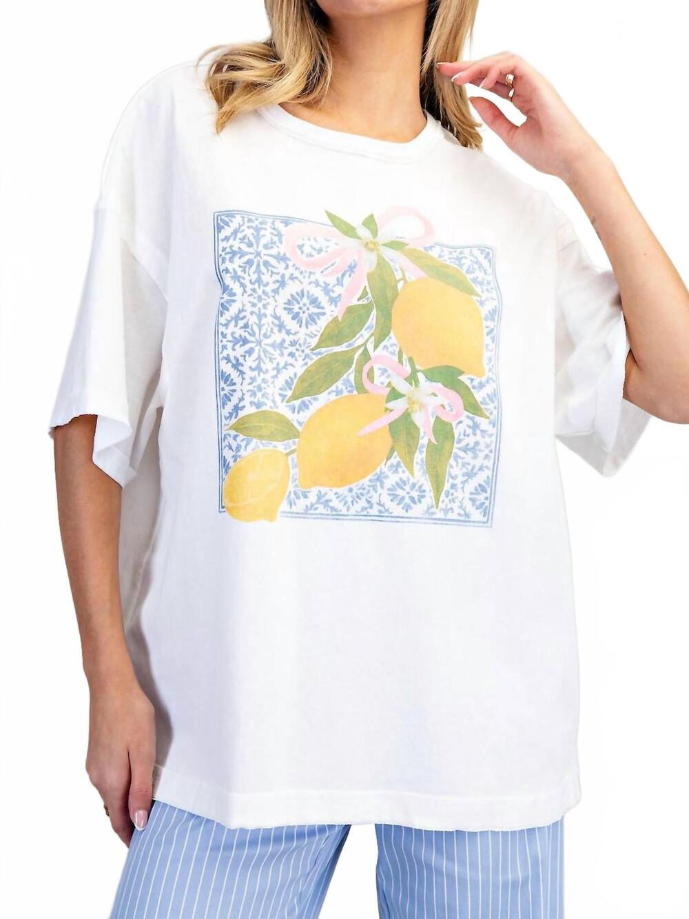 NEW EE:SOME citrus pop graphic tee in white multi